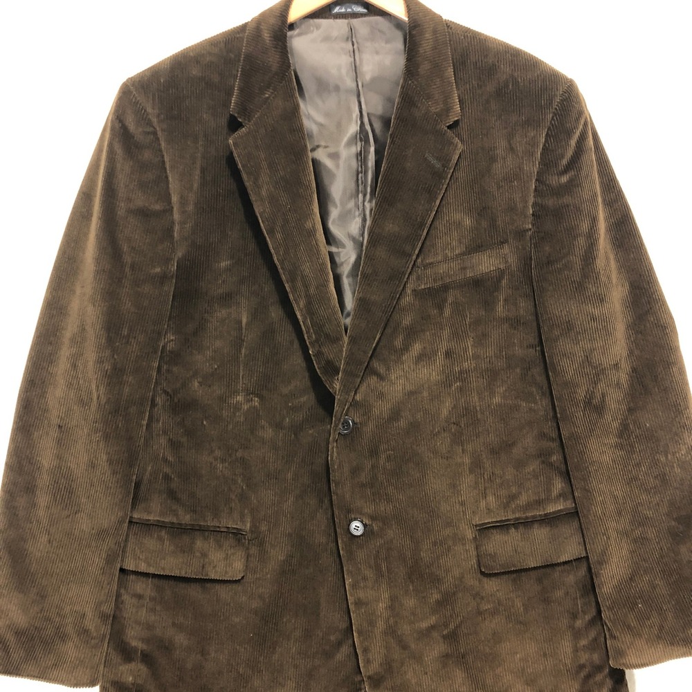 Calvin America Mens Brown Corduroy Blazer Sport Coat 2 Button Jacket 46L Large